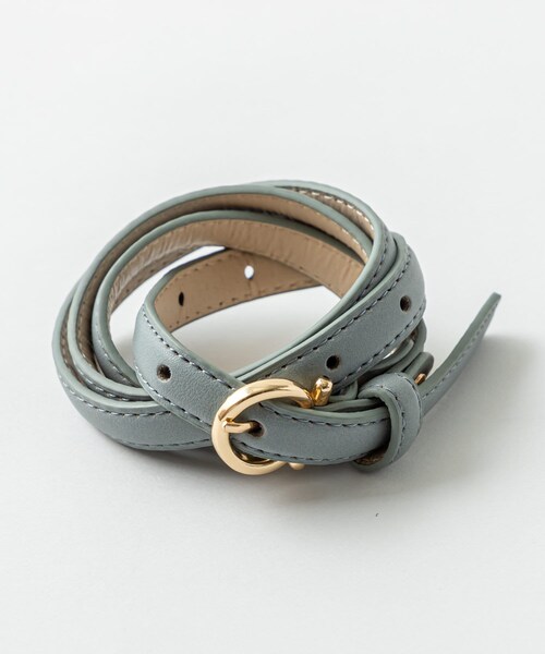 Lattice（Lattice）の「シンプルカラーベルト（ベルト・レディース・ブルー/キャメル/ブラック/アイボリー・0）」の2枚目の写真