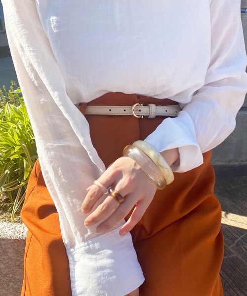 Lattice（Lattice）の「シンプルカラーベルト（ベルト・レディース・ブルー/キャメル/ブラック/アイボリー・0）」の3枚目の写真