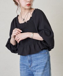 Chico | ふくれシャーリングオフショルトップス(シャツ/ブラウス)