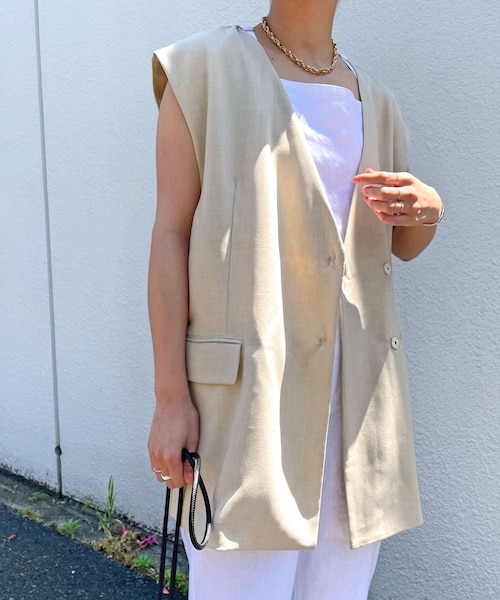 Omekashi（オメカシ）の「ジレ（ベスト・レディース・アイボリー/パープル/ブラック・F）」の3枚目の写真