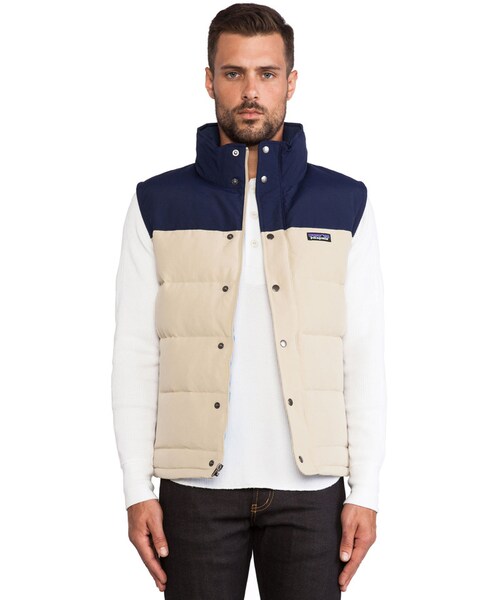 patagonia（パタゴニア）の「Patagonia Bivy Down Vest（ジャケット/アウター・メンズ・El Cap Khaki & Classic Navy・S/M/L）」の2枚目の写真