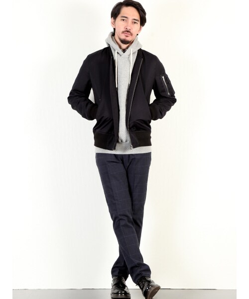 MYSELF ABAHOUSE（マイセルフアバハウス）の「TRツイルMA-1型（ジャケット/アウター・メンズ・カーキ/ネイビー・M/L）」の11枚目の写真