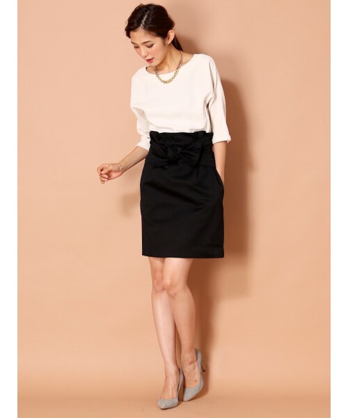 Rouge vif la cle（ルージュヴィフラクレ）の「ドッキングワンピース【美人百花2014年10月号P.67掲載】（ワンピース/ドレス・レディース・ブラック/ベージュ・F）」の11枚目の写真