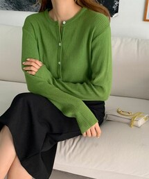 [qnigirls] リブラウンドカーディガン