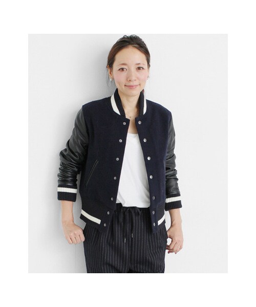 URBAN RESEARCH Sonny Label（アーバンリサーチサニーレーベル）の「スタジャン（ジャケット/アウター・レディース・グレー/ネイビー・FREE）」の4枚目の写真