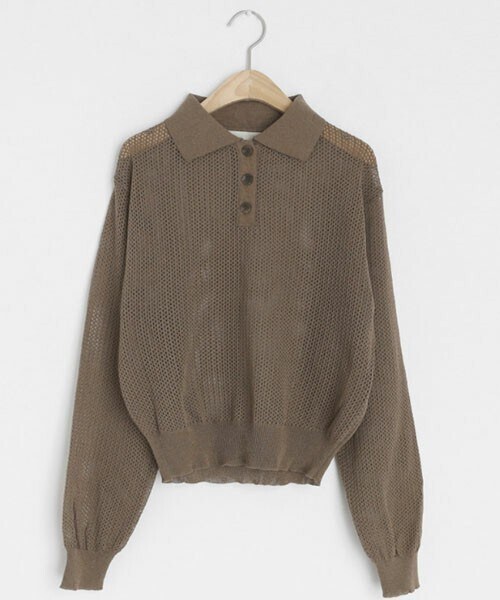 DHOLIC(ディーホリック)の「カラーパンチングニット(ニット/セーター・レディース・ブラウン/ベージュ/ブラック/ピンク・ONESIZE)」の1枚目の写真