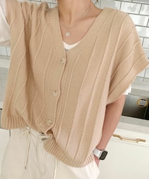 [naning9] ストレートディテールニットベスト