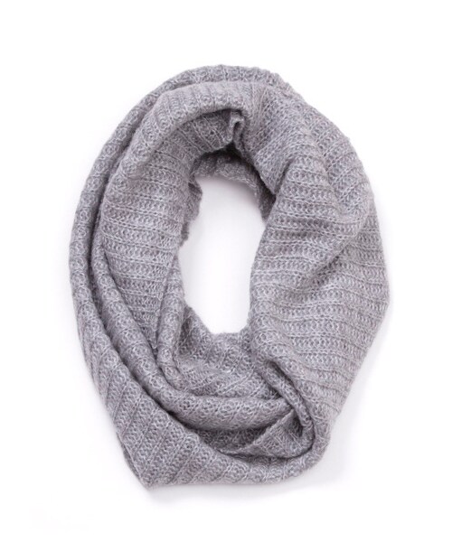 Green Parks fuuwa(グリーンパークスフーワ)の「・シンプルニットスヌード(ストール・マフラー・アイボリー/杢グレー/ブラック/ボルドー・F)」の6枚目の写真