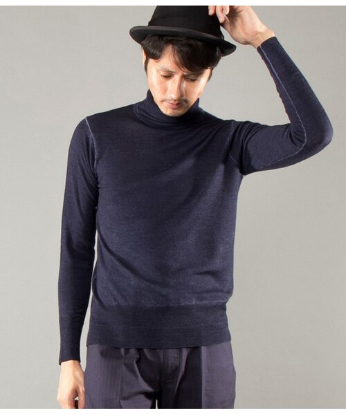 JUNMEN（ジュンメン）の「【先行受注】マジックダイタートルネック（ニット・メンズ・グリーン/ネイビー/ワイン・M/L）」の2枚目の写真