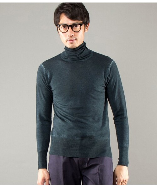 JUNMEN（ジュンメン）の「【先行受注】マジックダイタートルネック（ニット・メンズ・グリーン/ネイビー/ワイン・M/L）」の4枚目の写真