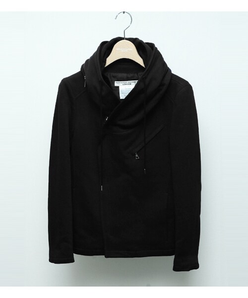 KATHARINE HAMNETT LONDON (キャサリンハムネットロンドン)の「HOODED BACK PILE (MENS)(ジャケット/アウター・メンズ・ブラック/ブルー/グレー・M/L/AL)」の2枚目の写真