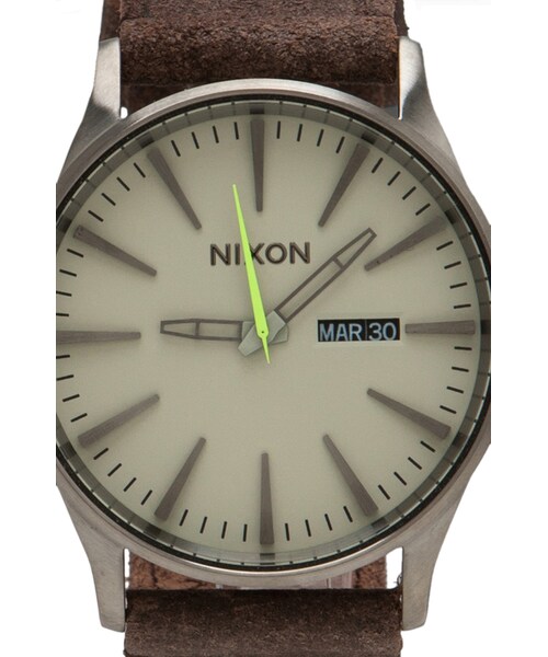 NIXON（ニクソン）の「Nixon Gunsmith Collection The Sentry Leather（アナログ腕時計・メンズ・Gunmetal & Brown・all）」の2枚目の写真
