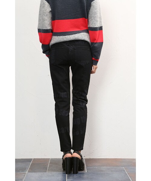 NINE（ナイン）の「グラフィックプリントデニムパンツ（その他・レディース・ブラック・00(SS)/0(S)/1(M)）」の6枚目の写真