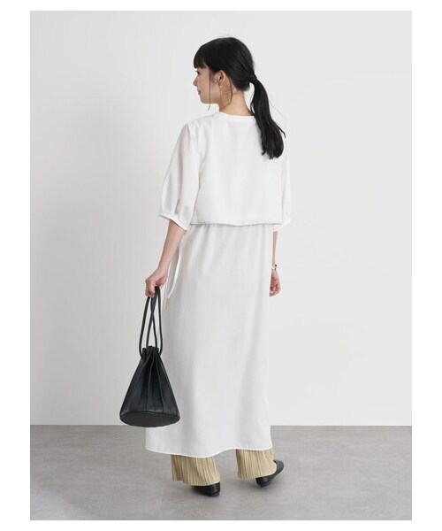 earth music&ecology（アースミュージックアンドエコロジー）の「【WEB限定】サイドリボンシャツワンピース（ワンピース/ドレス・オフホワイト/ネイビー/アイスブルー・F）」の17枚目の写真