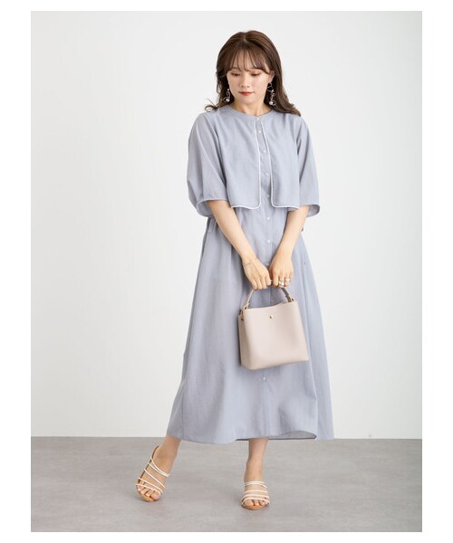 earth music&ecology（アースミュージックアンドエコロジー）の「【WEB限定】サイドリボンシャツワンピース（ワンピース/ドレス・オフホワイト/ネイビー/アイスブルー・F）」の22枚目の写真