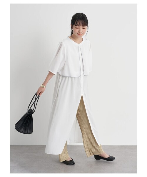 earth music&ecology（アースミュージックアンドエコロジー）の「【WEB限定】サイドリボンシャツワンピース（ワンピース/ドレス・オフホワイト/ネイビー/アイスブルー・F）」の13枚目の写真