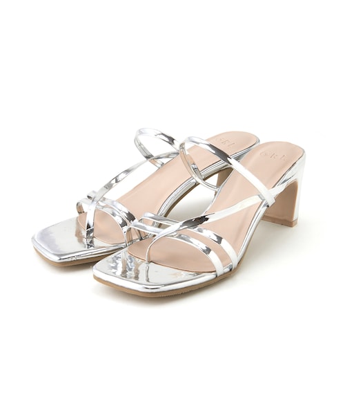 GRL（グレイル）の「ナローストラップサンダル（サンダル・レディース・ベージュ/アイボリー/ブルーグレー/ブラック/ピンク/ブラウン/イエロー/シルバー/グリーン・24.5）」の9枚目の写真