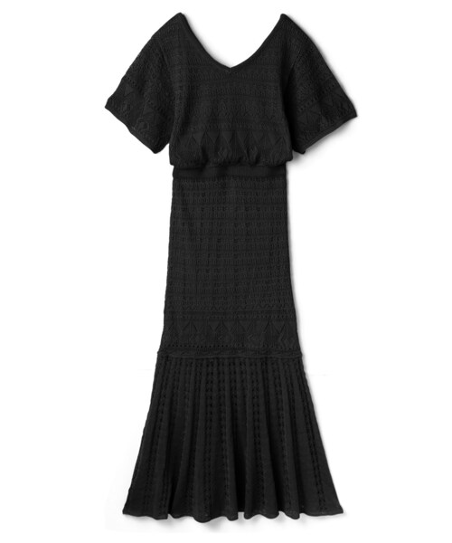 MAJE(マージュ) 透かし編みニット ミディワンピース MAJE 透かし編みニット ミディワンピース | THE OUTNET (アウト