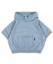 BRANSHES | インディゴ染め半袖Tシャツ(パーカー)