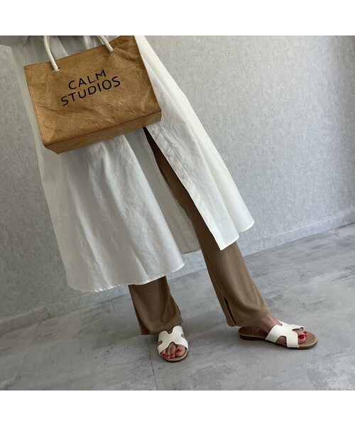 copine(コピン)の「スリット入りソフトフレアリブレギンス(2color)(その他パンツ・レディース・ブラック/ベージュ・ワンサイズ)」の2枚目の写真