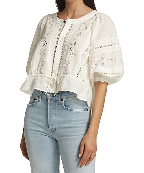FREE PEOPLE（フリーピープル）の「Daisy Chains Eyelet Top（シャツ/ブラウス・レディース・IVORY・Medium）」の3枚目の写真