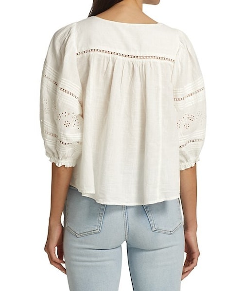 FREE PEOPLE（フリーピープル）の「Daisy Chains Eyelet Top（シャツ/ブラウス・レディース・IVORY・Medium）」の5枚目の写真