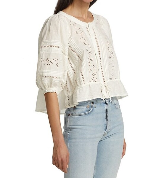 FREE PEOPLE（フリーピープル）の「Daisy Chains Eyelet Top（シャツ/ブラウス・レディース・IVORY・Medium）」の4枚目の写真