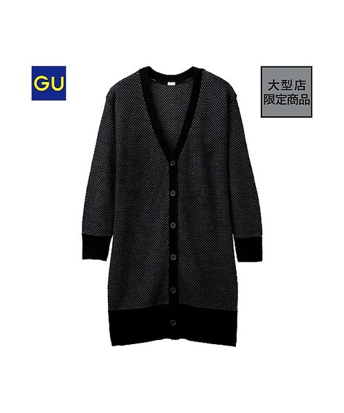 GU（ジーユー）の「（GU）ロングカーディガン（長袖）Ｂ（WOMEN ⁄ パーカ・カーディガン・レディース・OFF WHITE/WINE/BLACK・S/M/XL/L）」の2枚目の写真