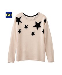 GU | （GU）ジャカードセーター（スター・長袖）(トップス)