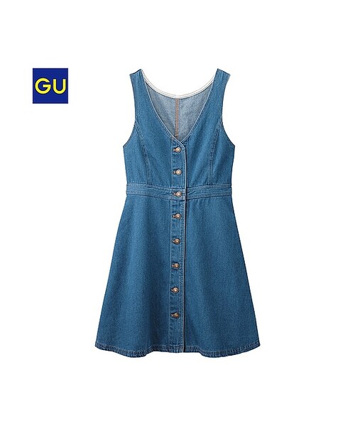 7美 GU（ジーユー）の「（GU）フレアージャンドレ（デニム）ET（WOMEN