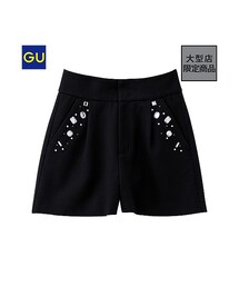 GU | （GU）ハイウエストビジューショートパンツ(パンツ)