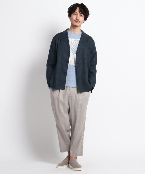 TAKEO KIKUCHI（タケオキクチ）の「リネン シャツジャケット（ジャケット/アウター・メンズ・ライトグリーン(021)/ベージュ(052)/ネイビー(093)・02(M)/03(L)/04(LL)）」の16枚目の写真