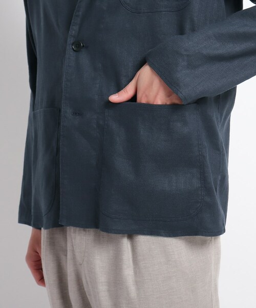 TAKEO KIKUCHI（タケオキクチ）の「リネン シャツジャケット（ジャケット/アウター・メンズ・ライトグリーン(021)/ベージュ(052)/ネイビー(093)・02(M)/03(L)/04(LL)）」の10枚目の写真