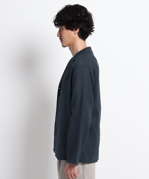TAKEO KIKUCHI（タケオキクチ）の「リネン シャツジャケット（ジャケット/アウター・メンズ・ライトグリーン(021)/ベージュ(052)/ネイビー(093)・02(M)/03(L)/04(LL)）」の6枚目の写真
