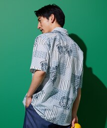TAKEO KIKUCHI（タケオキクチ）の「【Sサイズ～】リネン パッチワーク調総柄 半袖シャツ（トップス・メンズ）」