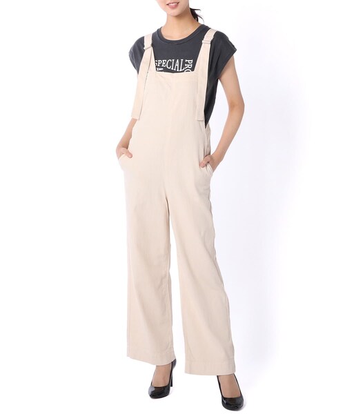 【YANUK/ヤヌーク】WEB限定 リネンミックスデニム リラックスサロペット