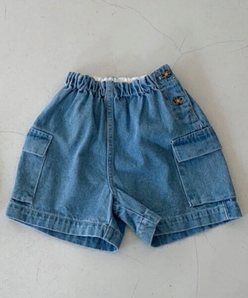 DHOLIC kids（ディーホリックキッズ）の「[T O E] ツーボタンサイドポケットハーフデニムパンツ（デニムパンツ・キッズ・その他/ブルー・S/M/L/XL）」の2枚目の写真