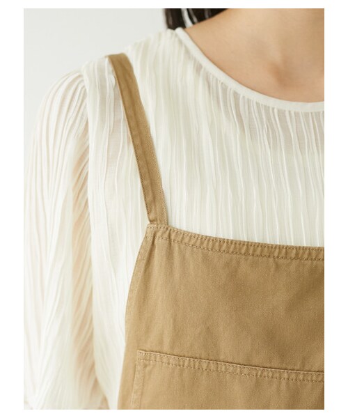 Green　Parks（グリーンパークス）の「・SUGAR SPOON ツイルサロペットスカート（オールインワン・サロペット・グレー/ベージュ/ライムグリーン/ブルー・F）」の7枚目の写真