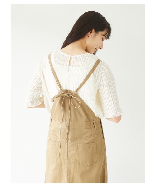 Green　Parks（グリーンパークス）の「・SUGAR SPOON ツイルサロペットスカート（オールインワン・サロペット・グレー/ベージュ/ライムグリーン/ブルー・F）」の6枚目の写真