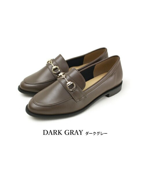 Shoe Fantasy(シューファンタジー)の「柔らかビットローファー(ローファー・レディース・グレー/ホワイト・22.0/22.5/23.0/23.5/24.0/24.5/25.0/22.0~25.0cm)」の2枚目の写真