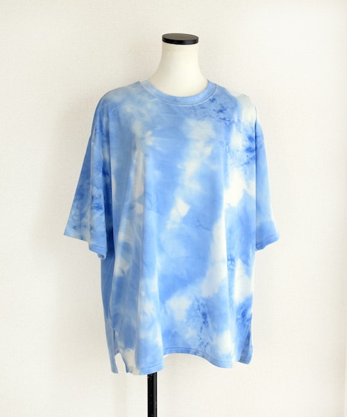 Marient(マリエント)の「タイダイバンドカラーTEE(Tシャツ/カットソー・レディース・ブラック/ブルー・FREE)」の2枚目の写真