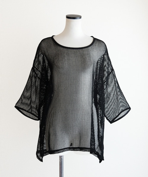 Marient（マリエント）の「メッシュオーバーTEE（Tシャツ/カットソー・レディース・ホワイト/ベージュ/ブラック・FREE）」の2枚目の写真