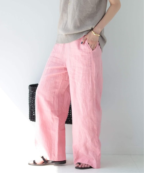 新品 Plage プラージュ リネンパラシュートパンツ ピンク ３８ plage（プラージュ）の「《予約》Linen Wide パンツ◇（）」 - WEAR