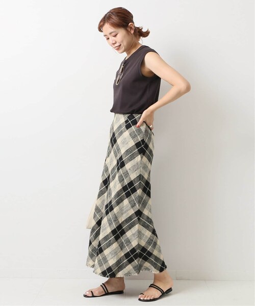 【美品】Spick & Span リネンロングフレアースカート Spick & Span（スピックアンドスパン）の「リネンロングフレアー