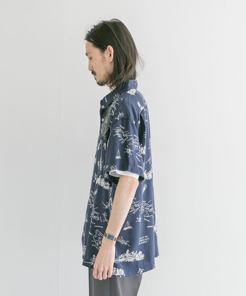 あ*き様 PorterClassicALOHASHIRT NAVY BLUE H Blue-H
