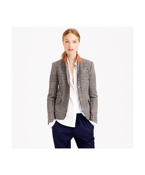 J.CREW(ジェイクルー)の「Schoolboy blazer in houndstooth(テーラードジャケット・レディース・saddle maple carbon・Regular x 8/Regular x 00/Regular x 0/Regular x 2/Regular x 16/Regular x 14/Regular x 12/Regular x 4/Regular x 6/Regular x 10)」の1枚目の写真