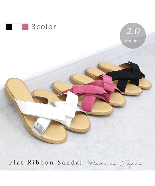 Shoe Fantasy(シューファンタジー)の「ぺたんこミュールサンダル(サンダル・レディース・ホワイト・22.0/22.5/23.0/23.5/24.0/24.5/25.0)」の1枚目の写真