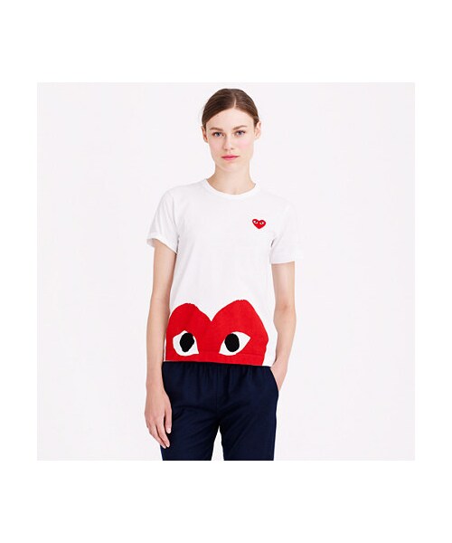 COMME des GARCONS(コムデギャルソン)の「PLAY Comme des Garcons® peeking heart tee(Tシャツ/カットソー・レディース・white・LARGE/SMALL/MEDIUM)」の1枚目の写真
