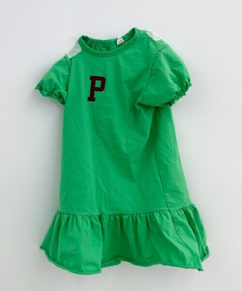 DHOLIC kids（ディーホリックキッズ）の「[Nams] パフスリーブフレアヘムワンピース（ワンピース・キッズ・イエロー/グリーン/グレー・5/7/9/11/13）」の3枚目の写真