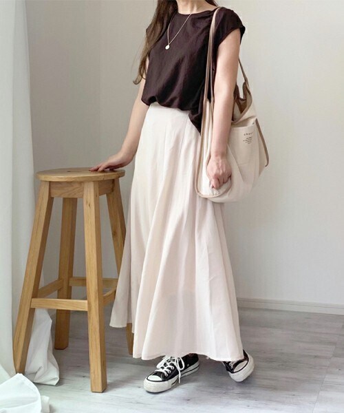 chocomee（チョコミー）の「セミフレアスカート（スカート・レディース・グリーン/ホワイト・FREE）」の2枚目の写真